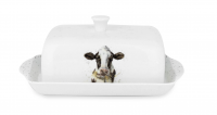 Маслёнка с крышкой Royal Worcester Забавная фауна Буренка 18,3 см, фарфор костяной RWC WN43