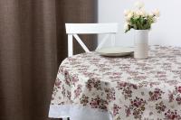 7537 Скатерть-клеенка ПВХ овальная 132*178 см "Meiwa" F-198 коричневая