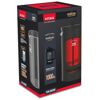 **VX-3033 Френч-пресc 1л, VITAX, серия New Midland