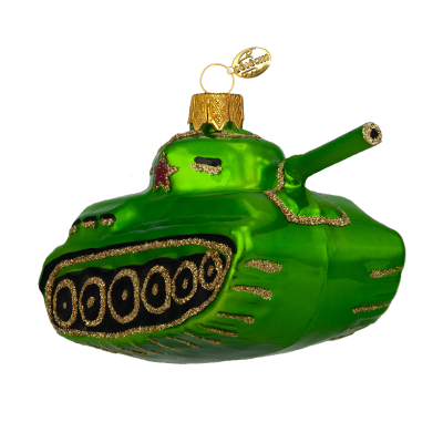 ФУ4-2218 Ёлочная игрушка 6,5см, декор "Танк", стекло, в подарочной упаковке