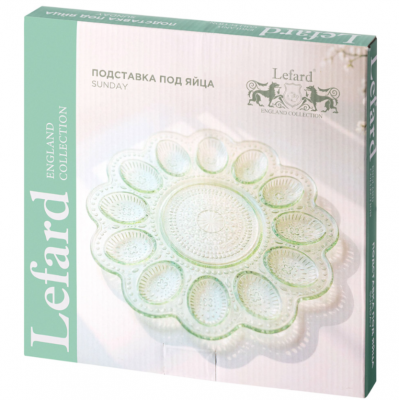 355-445 Подставка для 12яиц "SUNDAY" GREEN 26,5*26,5*2см