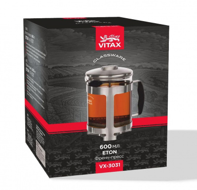 VX-3031 Френч-пресс 600мл, VITAX, серия Eton 