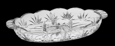 990/90101/0/67410/405-109 Салатник-кабарет 40,5см, 5 секции, Crystal Bohemia, серия "TULIP", хрусталь