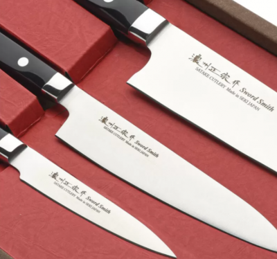 SS9063 Набор 3 ножа Satake, Stainless Bolster, подарочная упаковка, Япония