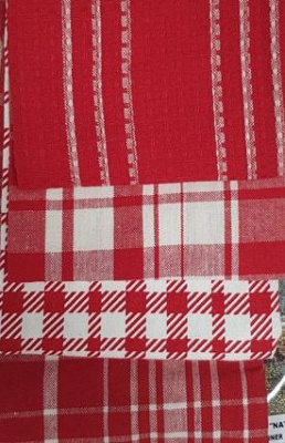 АНЖЕЛИКА-НГ-С/2  Полотенце кухонное 45*65см Dis 2 красный, набор 4 штуки