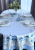 Скатерть с пропиткой "Антипятно" 145*250см, овальная, декор "Delight blue" 